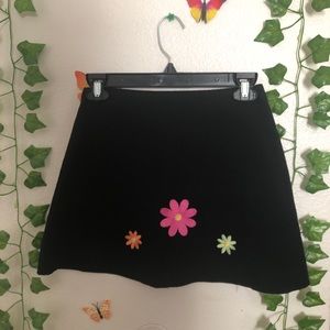 black mini skirt
